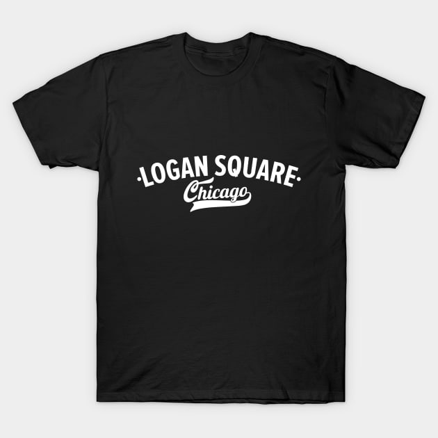 Logan Square Chicago Minimal Logo Design - Chicago Neighborhood Series T-Shirt by Boogosh